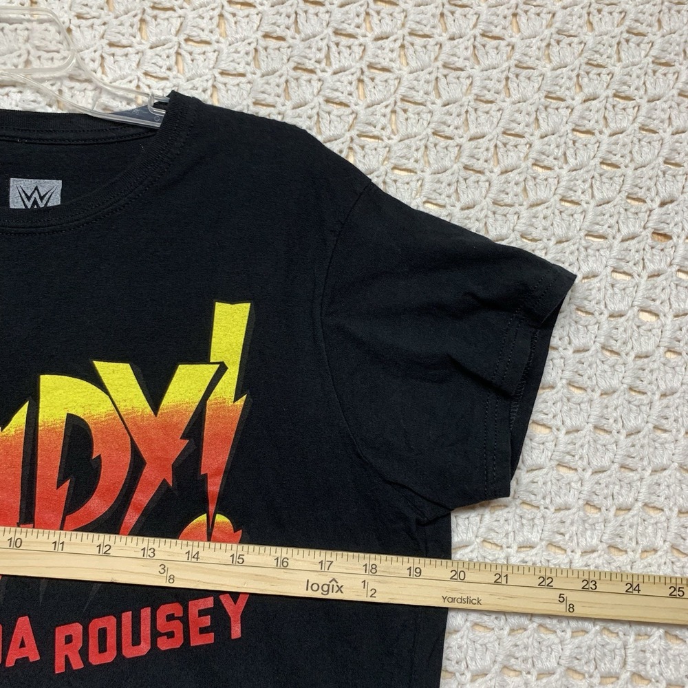 WWE Authentic Rowdy Ronda Rousey T Shirt Raw Smackdown 2018 Black Women's‎ 2XL - Picture 4 of 6